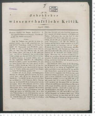 "Adelbert v. Chamisso's Werke" (Rezension)