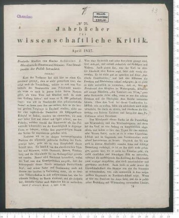 "Adelbert v. Chamisso's Werke" (Rezension)