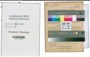 Entnazifizierung Franziska Broecker , geb. 22.07.1888 (Kauffrau)