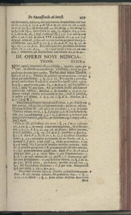 Liber XXXIX. De Operis Novi Nunciatione