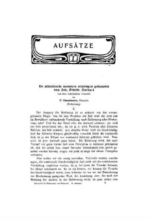 De attentionis mensur causisque primariss von Joh. Friedr. Herbart : (Fortsetzung)