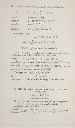 On the properties of the ... class of numbers.