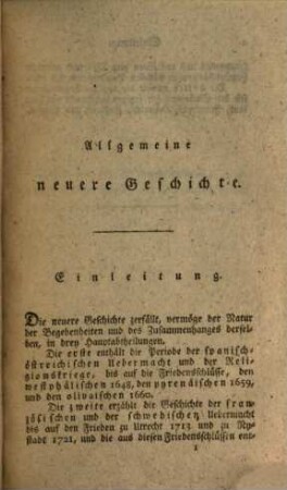 Handbuch der neuern Geschichte : von der Kirchenverbesserung bis auf den Frieden zu Amiens, und die Veränderungen in Deutschlands Constitution im Jahre 1802, 1