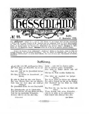 No. 22, 17. November 1894