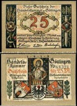 Göttingen, Handelskammer, 25 Pfennig