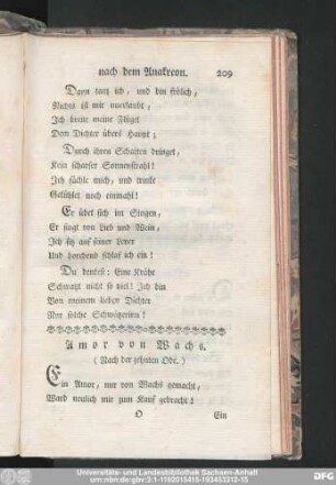 Amor von Wachs. (Nach der zehnten Ode.)