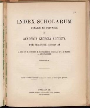 1891_WS: Index scholarum publice et privatim in Academia Georgia Augusta ... habendarum