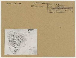 Bebauungsvorschlag WK 5. Wohnbezirk II südlich der Stalinallee. Endzustand. Berlin, Lichtenberg, Stalinallee (seit 1961 Karl-Marx-Allee)/Mauritiuskirchstraße/Wuhlestraße/Wartenbergstraße/Tasdorfer Straße/Lockenhauser Weg/Pfarrstraße (im nördlichen Teil seit 1972 Schulze-Boysen-Straße)/John-Sieg-Straße/Wilhelm-Guddorf-Straße