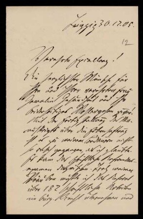 12: Brief von Emil Strohal an Gottlieb Planck, Leipzig, 30.12.1905