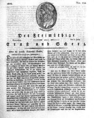 Nro. 112, Donnerstag, den 6. Juny 1805