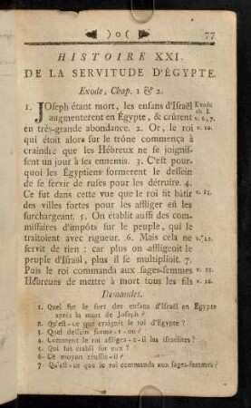 77-80, Histoire XXI