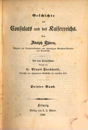 Geschichte des Consulats und des Kaiserreichs, 3
