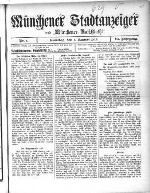 Münchener Stadtanzeiger und "Münchener Ratschkathl". 1913 = Jg. 25