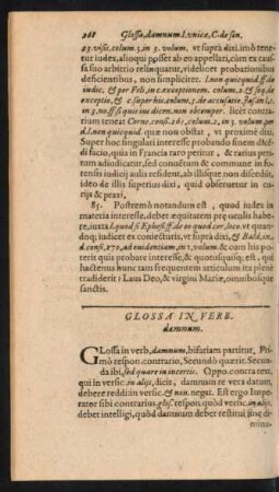 Glossa In Verb. damnum.