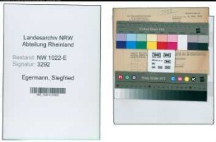Entnazifizierung Siegfried Egermann , geb. 00.00.0000 ()