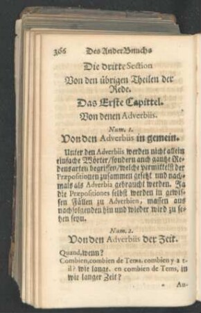 Das Erste Capittel. Von denen Adverbiis.