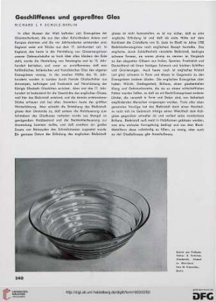 8: Geschliffenes und gepreßtes Glas