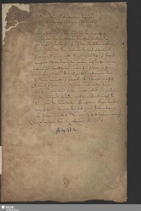 Brief Kurfürst Augusts von Sachsen an David Wittich, dat. Dresden, 16.02.1578.