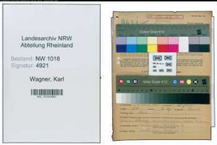 Entnazifizierung Karl Wagner , geb. 06.07.1883 (Sekretaer)