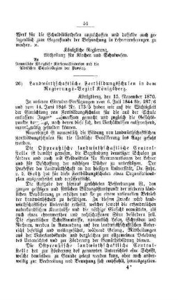 Landwirthschaftliche Fortbildungsschulen in dem Regierungs-Bezirk Königsberg : [V. Elementarschulwesen]