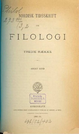 Nordisk tidsskrift for filologi. 2. 1893/94