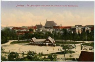 Freiberg. untere Stadt mit Teichwiese und Schulmuseum