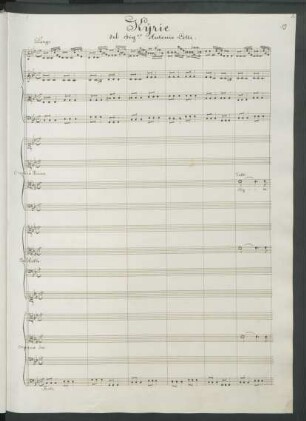 Kyrie; Coro (3), strings, bc; c-Moll