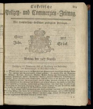 35tes Stueck, Montag den 24ten August 1801