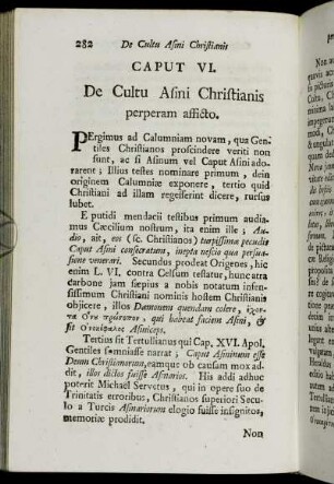 Caput VI. De Cultu Asini Christianis perperam afficto.