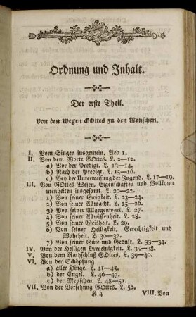 Ordnung und Inhalt.