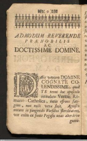 Admodum Reverende Prænobilis Ac Doctissime Domine.