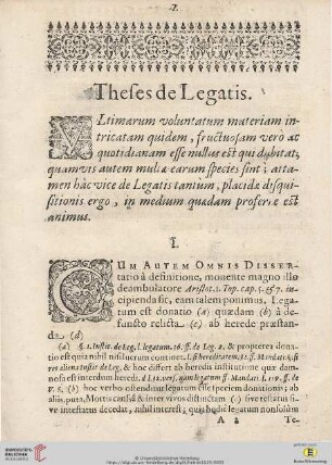 Theses de Legatis