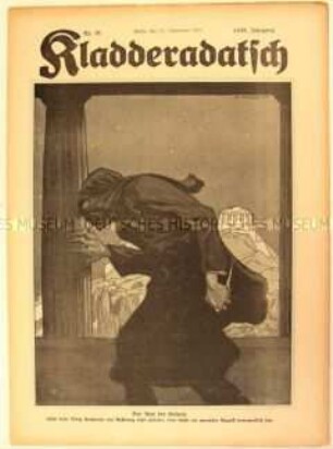Satirezeitschrift "Kladderadatsch" zur Kriegserklärung Rumäniens und zur Kriegslage in Griechenland (Titelkarikatur)
