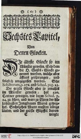 Sechstes Capitel