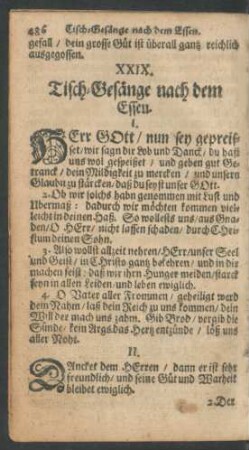 XXIX. Tisch-Gesänge nach dem Essen.