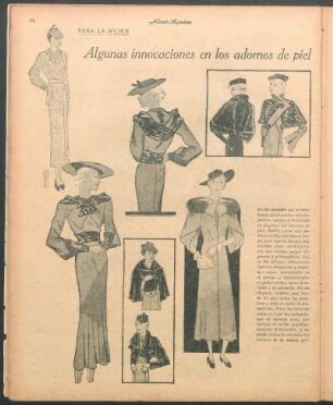 Algunas innovaciones en los adornos de piel [Dibujos] : Para la mujer