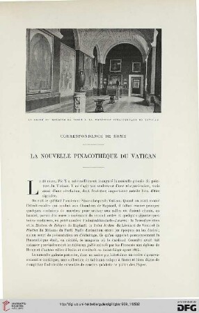 4. Pér. 1.1909: La nouvelle pinacothèque du Vatican : correspondance de Rome