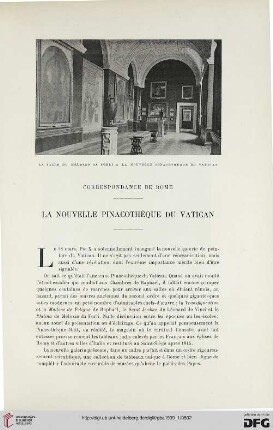 4. Pér. 1.1909: La nouvelle pinacothèque du Vatican : correspondance de Rome