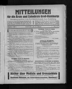 Jahrgang 1925, Hamburg, den 22. Februar, Nummer 8