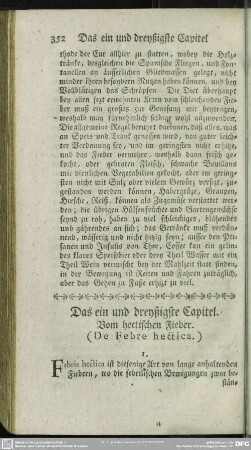 Das ein und dreyßigste Capitel. Vom hectischen Fieber. (De febre hectica.)