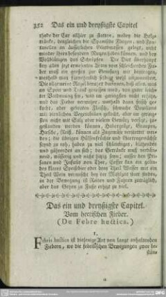 Das ein und dreyßigste Capitel. Vom hectischen Fieber. (De febre hectica.)