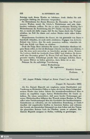 August Wilhelm von Schlegel an Franz Joseph I., Coppet, 30.09.1808