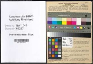 Entnazifizierung Max Hommelsheim , geb. 25.07.1885 (Anwalt)