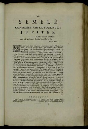 XII. Semelé Consumée Par La Foudre De Jupiter