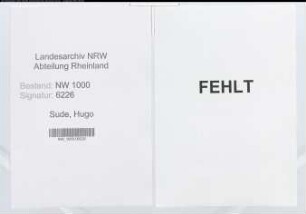 Entnazifizierung Hugo Sude, geb. 00.00.0000 ()