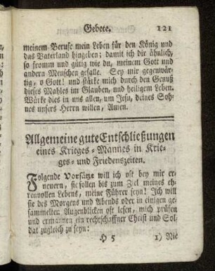 Allgemeine gute Entschließungen eines Krieges-Mannes in Krieges- und Friedenszeiten
