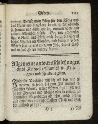 Allgemeine gute Entschließungen eines Krieges-Mannes in Krieges- und Friedenszeiten