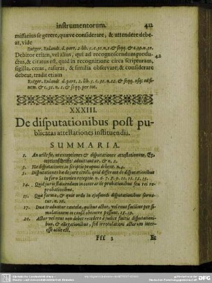 XXXIII. De disputationibus post publicatas attestationes instituendis