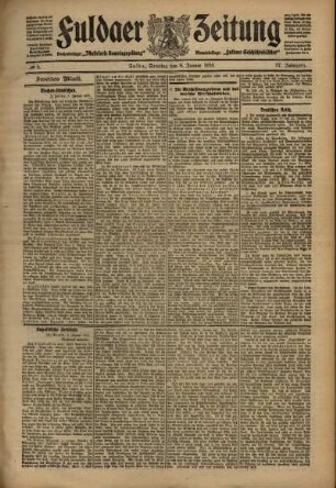 Zweite Ausgabe vom Samstag, den 08. Januar 1910.