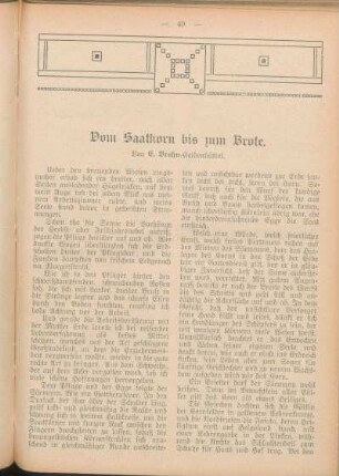 Vom Saatkorn bis zum Brote. Von E. Bruhn-Koldenbüttel.
